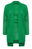 Büyük Beden Uzun Kollu Önü Kapamasız Uzun Dantel Hırka 302325