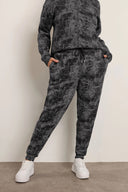 Büyük Beden Beli Büzgülü Dar Paça Cepli Desenli Pantolon 304056