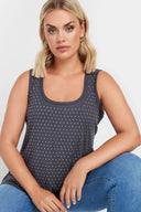 Büyük Beden Sıfır Kol Önü Taş İşlemeli Bisiklet Yaka Bluz 321850