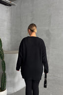 Büyük Beden Uzun Kollu Bisiklet Yaka İnce Triko Kazak 302141