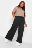 Büyük Beden Geniş Paça Cepli Beli İpli Kargo Pantolon 215953