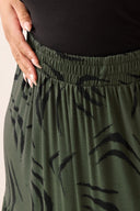 Büyük Beden Bürümcük Kumaş Çiçek Desenli Beli Lastikli Etek 304236