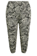 Büyük Beden Paçası Lastikli Likralı Esnek Kumaş Pantolon 302450