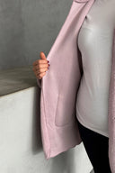 Büyük Beden Uzun Kollu Kapüşonlu Önü Kapamasız Cepli Peluş Ceket 97-14