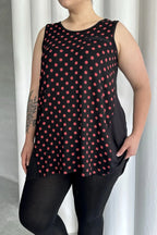 Büyük Beden Önü Puantiyeli Kolsuz Bluz 302253