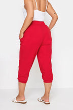 Büyük Beden Paçası ve Beli Lastik Detaylı Cepli Jogger Pantolon 303211