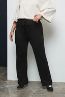 Büyük Beden Beli Lastikli ve Bağcıklı Cepsiz Paçası Geniş Pantolon 037392