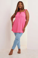 Büyük Beden Geniş Yaka Fırfır Askılı Kol Önü Bağlamalı Bluz 322689