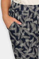 Büyük Beden Dar Paça Desenli Cepli Havuç Kesim Likralı Pantolon 302449