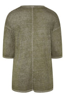 Büyük Beden Yarım Kollu Bisiklet Yaka Taş İşlemeli T-Shirt 173260