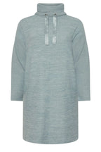 Büyük Beden Uzun Kollu Kapüşonlu Yumuşak Dokulu Sweatshirt Elbise 303590