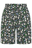 Büyük Beden Beli Lastikli Desenli Bol Kesim Likralı Cepli Şort 145288