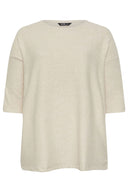 Büyük Beden Yarım Kollu Düğme Detaylı Yumuşak Dokulu Kazak 303413