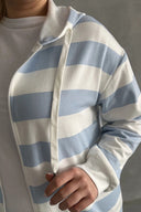 Büyük Beden Uzun Kollu Kapüşonlu Cepli Fermuarlı Hırka 74-104