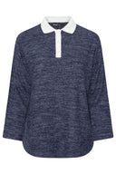 Büyük Beden Gömlek Yaka Uzun Kollu Yumuşak Dokulu Kazak 285043