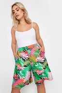 Büyük Beden Beli Lastikli Desenli Bol Kesim Likralı Şort 145100