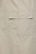 Büyük Beden Midi Boy Beli Büzgülü Arkadan Yırtmaçlı Kargo Etek 302038