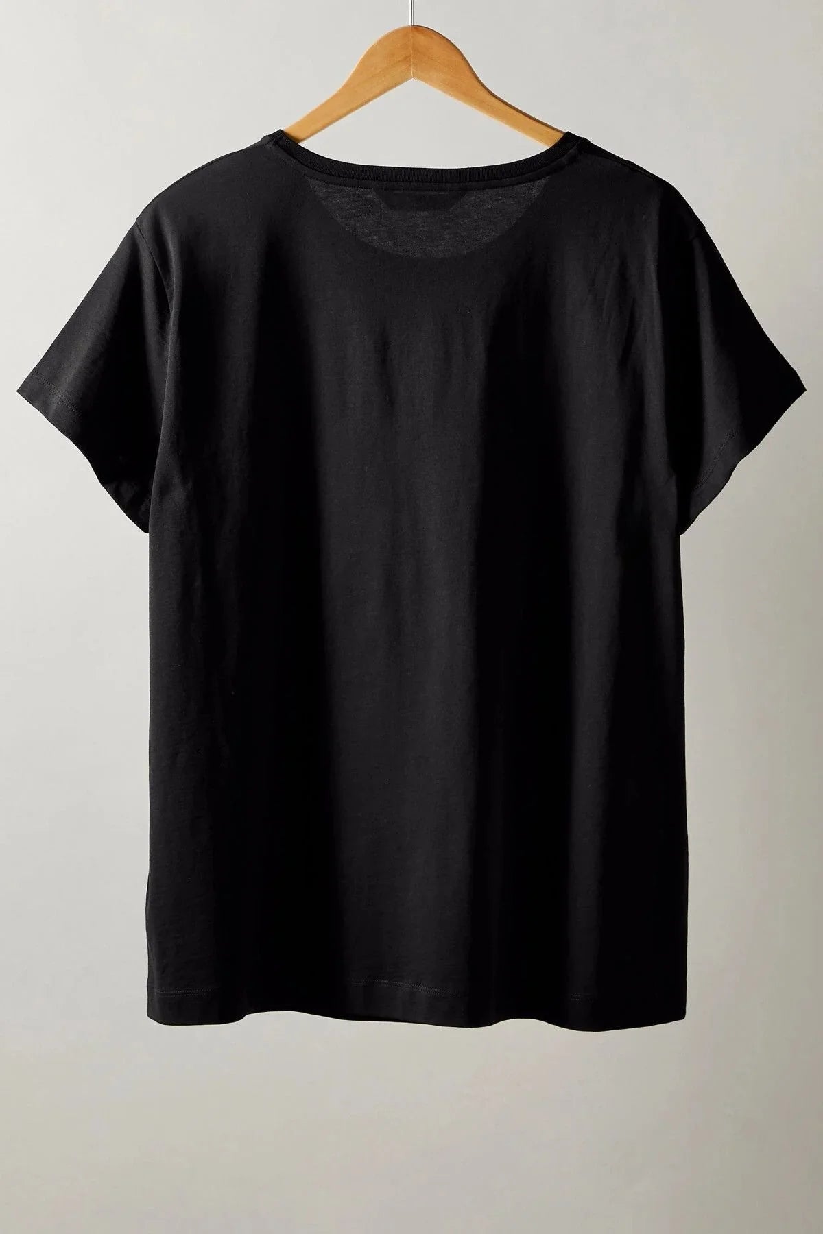 Büyük Beden Bisiklet Yaka Kısa Kollu Taş Yapıştırma Basic T-shirt 615350