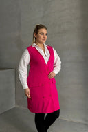 Büyük Beden Sıfır Kol Önü Düğmeli Cep Görünümlü Hırka 300861