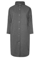 Büyük Beden Kapüşonlu Cepli Önü Düğme Kapamalı Uzun Ceket 303762