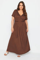 Büyük Beden V Yaka Kemer Detaylı Likralı Anvelop Elbise 303160