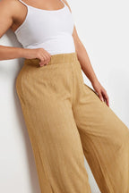 Büyük Beden Beli Lastikli Cepsiz Geniş Paça Pantolon 303312
