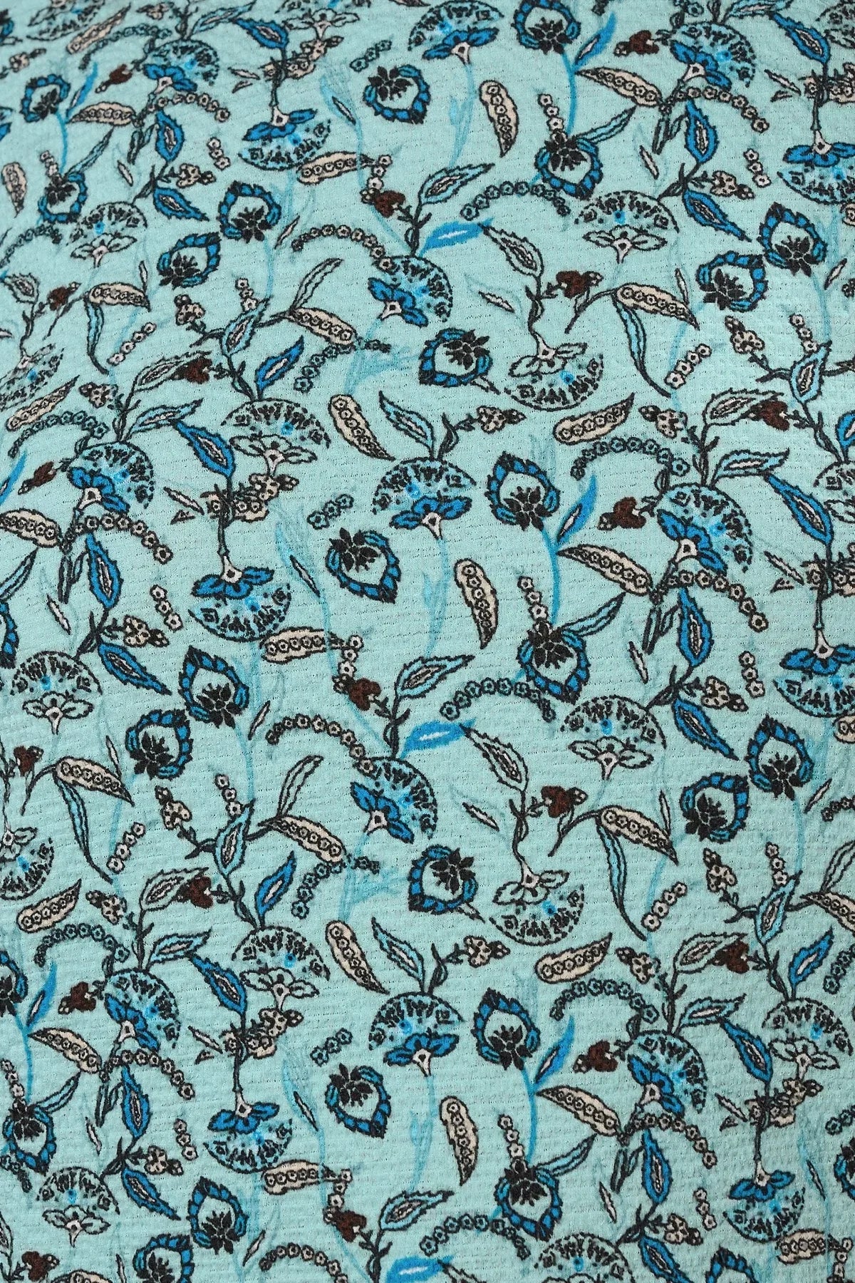 Büyük Beden Kısa Kollu Bisiklet Yaka Çini Desenli T-shirt 304190