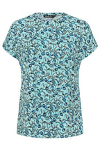 Büyük Beden Kısa Kollu Bisiklet Yaka Çini Desenli T-shirt 304190