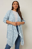 Büyük Beden Uzun Kollu Önü Kapamasız Asimetrik Kesim İnce Hırka 304057