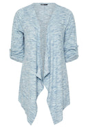 Büyük Beden Uzun Kollu Önü Kapamasız Asimetrik Kesim İnce Hırka 304057