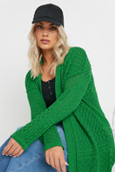 Büyük Beden Uzun Kollu Önü Kapamasız Uzun Dantel Hırka 302325