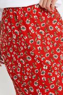 Büyük Beden Beli Lastikli Uzun Kesim Çiçek Desenli Cepsiz Etek 303898
