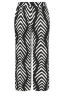 Büyük Beden Desenli Beli Lastikli Cepli Bol Paça Pantolon 310140