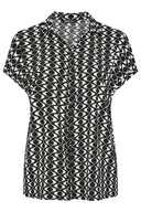 Büyük Beden Kısa Kollu Desenli Gömlek 303962