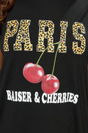 Büyük Beden Bisiklet Yaka Kısa Kollu Baskılı T-shirt 304176