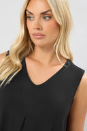 Büyük Beden Sıfır Kol V Yaka Eteği Bollaşan Basic Bluz 191309