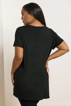 Büyük Beden Kısa Kollu Bisiklet Yaka Baskılı T-shirt 304345