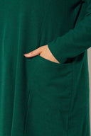 Büyük Beden Bisiklet Yaka Uzun Kollu Cepli Peluş Tunik 616455