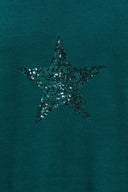 Büyük Beden Bisiklet Yaka Uzun Kollu Payetli Peluş Tunik 285061