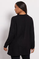 Büyük Beden Bisiklet Yaka Uzun Kollu Peluş Kazak 285050