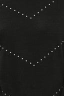 Büyük Beden Bisiklet Yaka Uzun Kollu Taşlı İnce Sweatshirt 356682