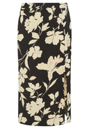 Büyük Beden Bürümcük Kumaş Yırtmaç Detaylı Beli Lastikli Etek 303769