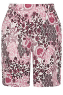 Büyük Beden Cepli Bürümcük Kumaş Baskılı Şort 145354