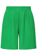 Büyük Beden Cepli Bürümcük Kumaş Puantiyeli Şort 304182