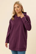 Büyük Beden Kapüşonlu Uzun Kollu Sweatshirt 304288