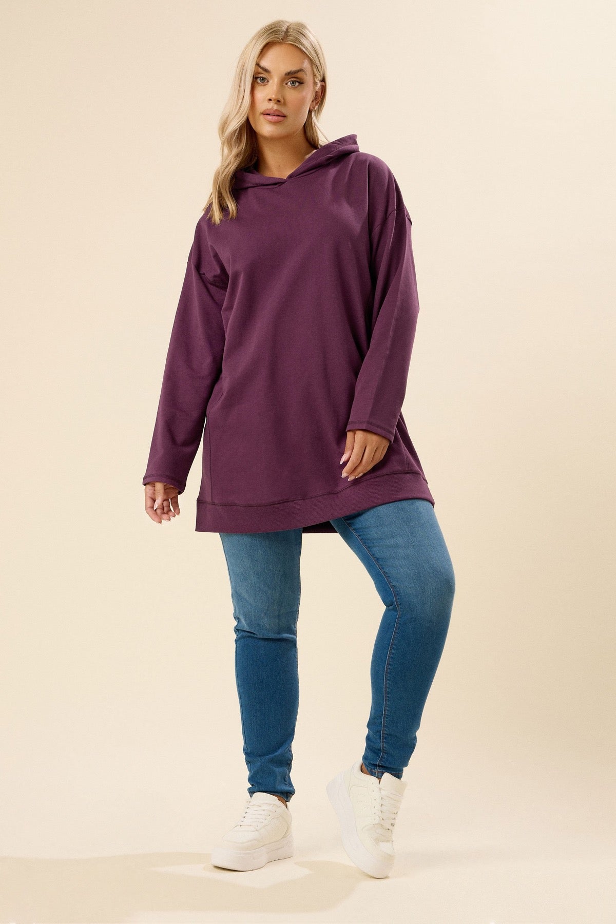 Büyük Beden Kapüşonlu Uzun Kollu Sweatshirt 304288