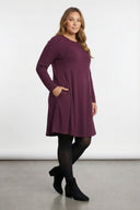 Büyük Beden Mor Soft Touch Cepli Tunik Elbise 285078