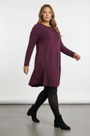 Büyük Beden Mor Soft Touch Cepli Tunik Elbise 285078