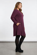 Büyük Beden Mor Soft Touch Cepli Tunik Elbise 285078