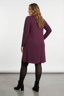 Büyük Beden Mor Soft Touch Cepli Tunik Elbise 285078